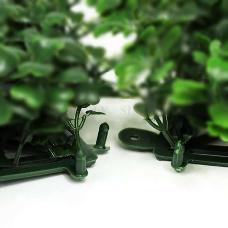 11 Sq ft. White Tip Green Boxwood Hedge Genlisea Garden Wall Backdrop Mat - 4 Artificial Panels - Linen Luxes