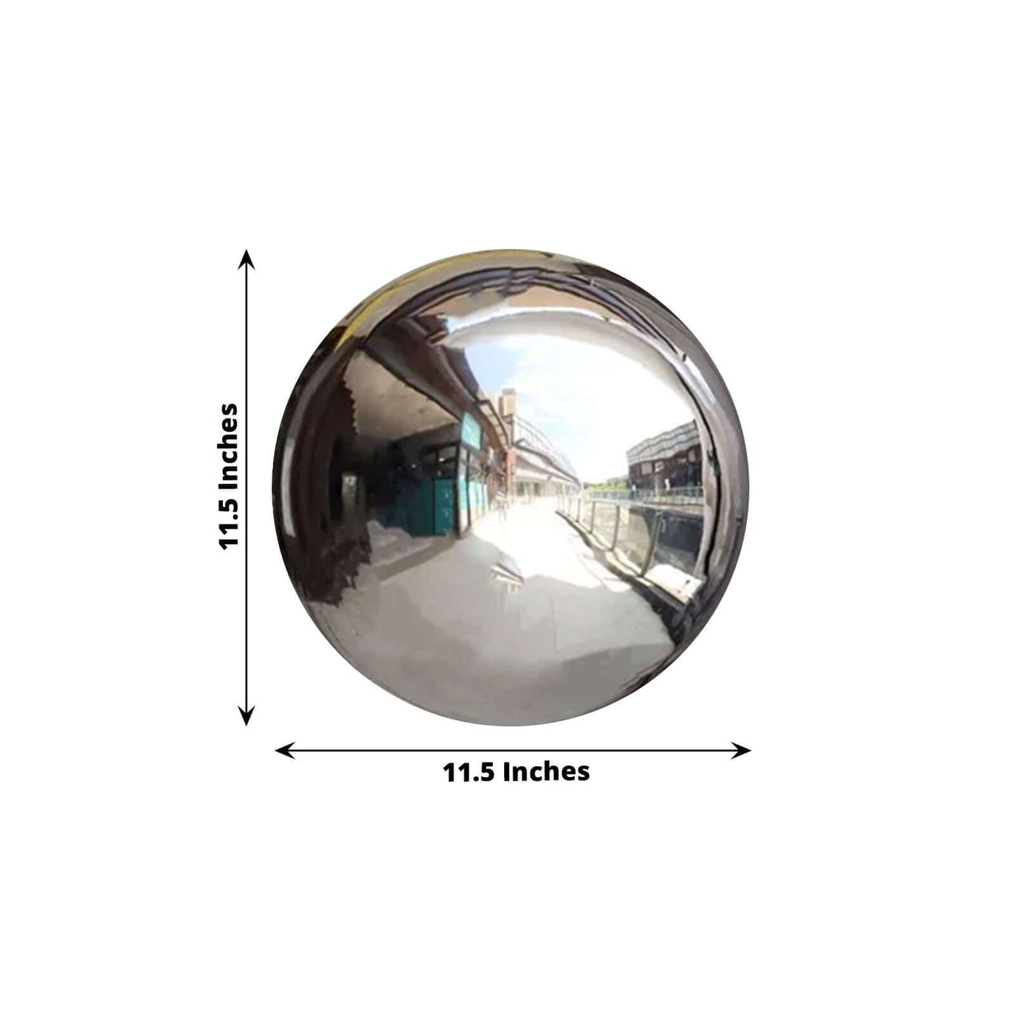 2-Pack Gazing Globe Mirror Ball Reflective Hollow Stainless Steel Silver Spheres - Decorative Outdoor Garden Display 12"