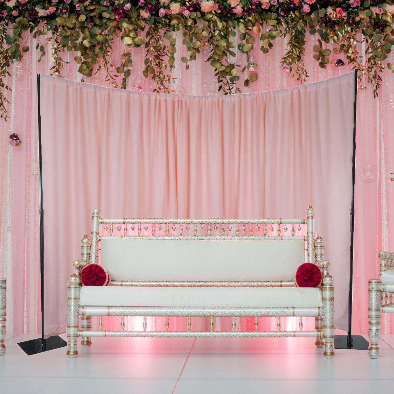 11ftx13ft Triple Base DIY Heavy Duty Curved Photography Backdrop Stand - Linen Luxes