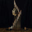 12 - Arm Cluster Taper Candle Holder Gold with Clear Glass Shades - Grand Candle Arrangement for Events 57" - Linen Luxes