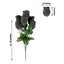 12 Bushes Black Artificial Premium Silk Flower Rose Bud Bouquets - Linen Luxes