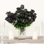 12 Bushes Black Artificial Premium Silk Flower Rose Bud Bouquets - Linen Luxes