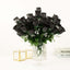 12 Bushes Black Artificial Premium Silk Flower Rose Bud Bouquets - Linen Luxes