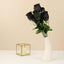 12 Bushes Black Artificial Premium Silk Flower Rose Bud Bouquets - Linen Luxes