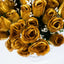 12 Bushes Gold Artificial Premium Silk Flower Rose Bud Bouquets - Linen Luxes