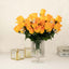 12 Bushes Orange Artificial Premium Silk Flower Rose Bud Bouquets - Linen Luxes