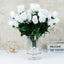 12 Bushes White Artificial Premium Silk Flower Rose Bud Bouquets - Linen Luxes