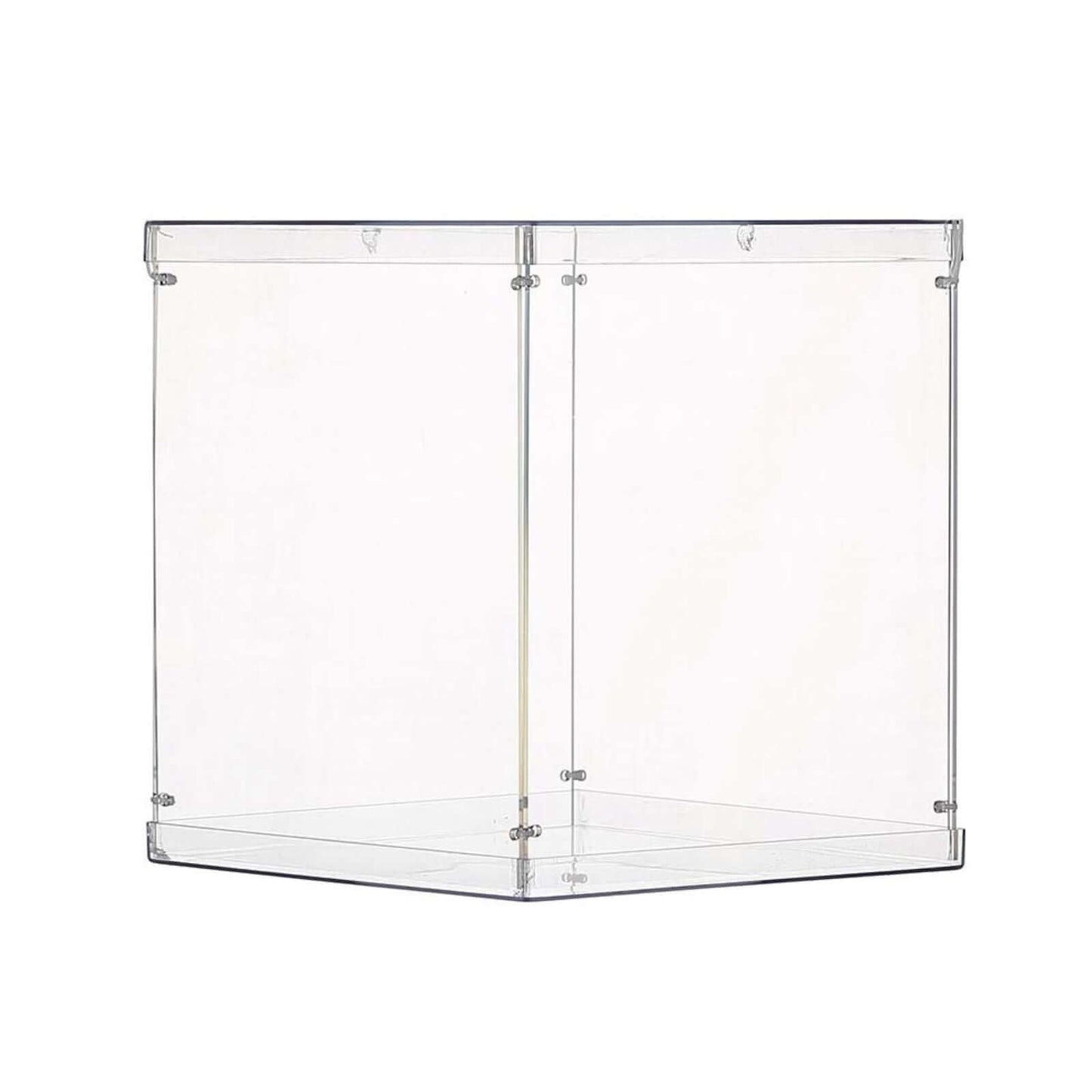 12" Clear Mirrored Acrylic Display Box, Transparent Pedestal Riser with Interchangeable Lid and Base - Linen Luxes