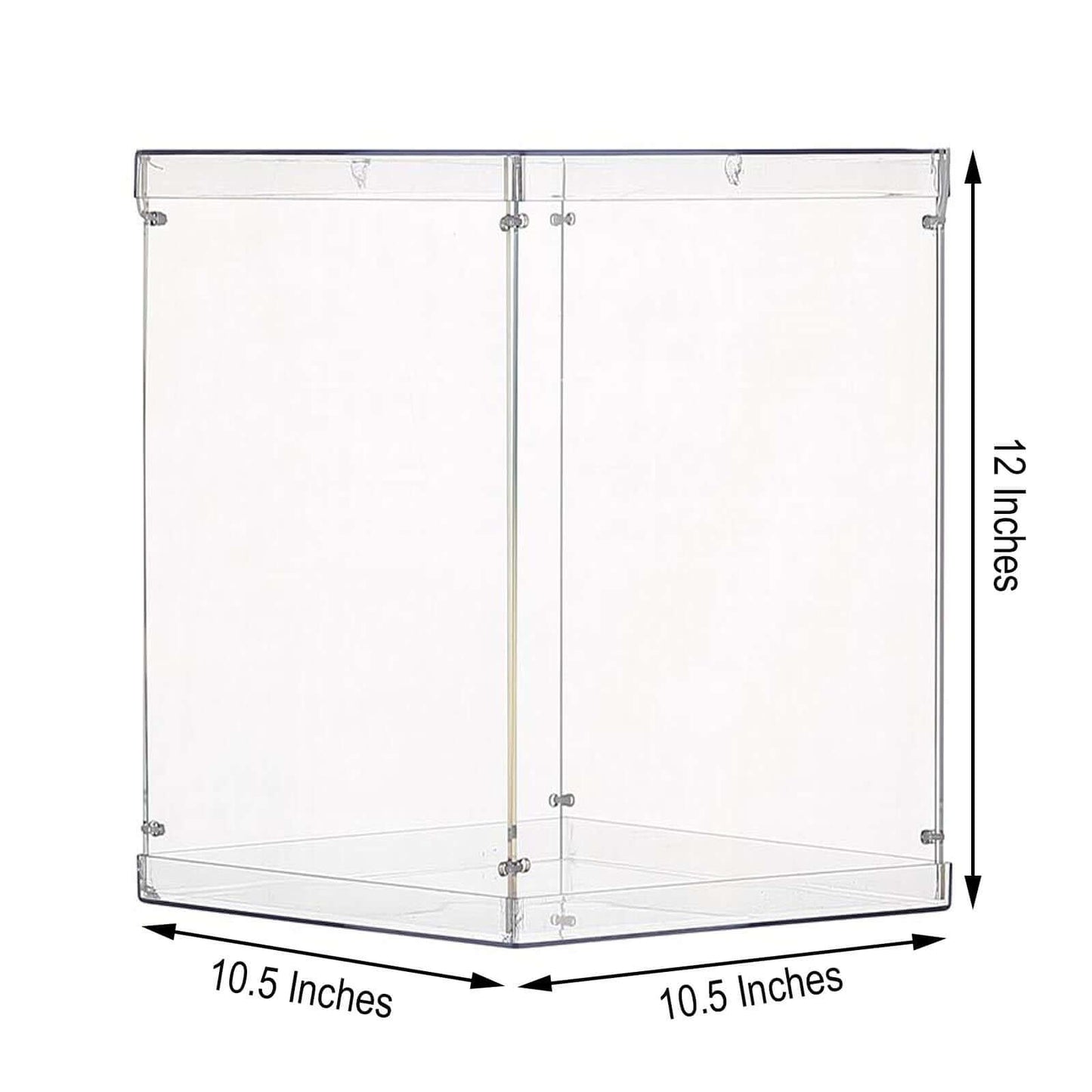 12" Clear Mirrored Acrylic Display Box, Transparent Pedestal Riser with Interchangeable Lid and Base - Linen Luxes