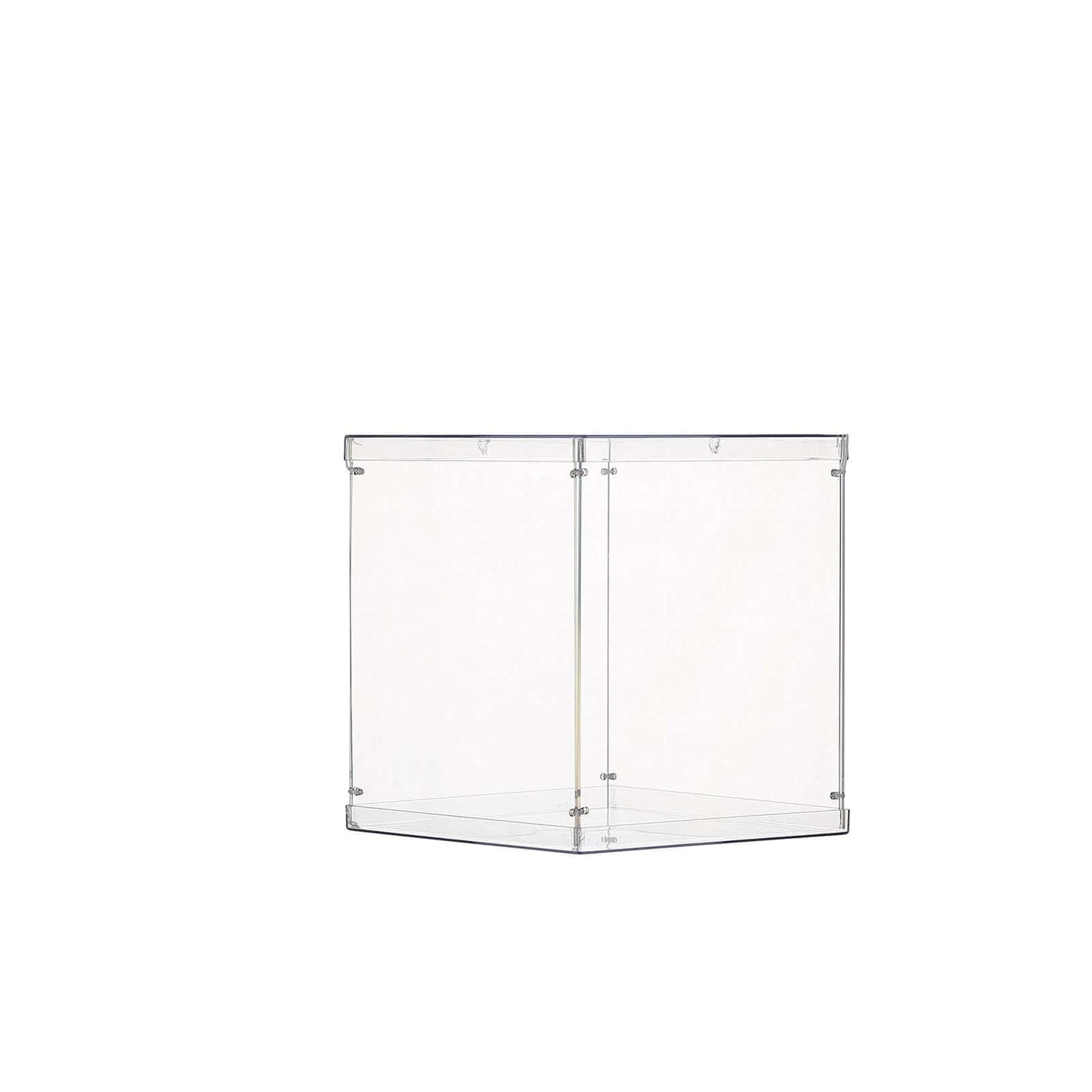 12" Clear Mirrored Acrylic Display Box, Transparent Pedestal Riser with Interchangeable Lid and Base - Linen Luxes