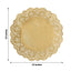 50 Pcs Paper 12" Round Placemats in Gold - Food Grade Lace Paper Doilies for Dessert Display & Table Decor