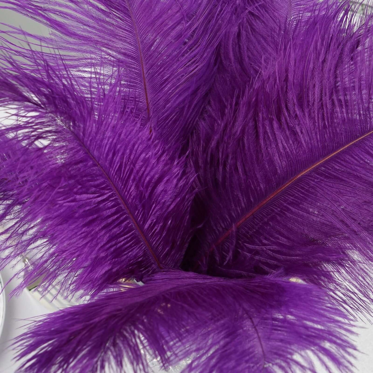12 Pack 13" - 15" Purple Natural Plume Real Ostrich Feathers, DIY Centerpiece Fillers - Linen Luxes
