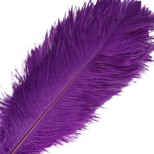 12 Pack 13" - 15" Purple Natural Plume Real Ostrich Feathers, DIY Centerpiece Fillers - Linen Luxes