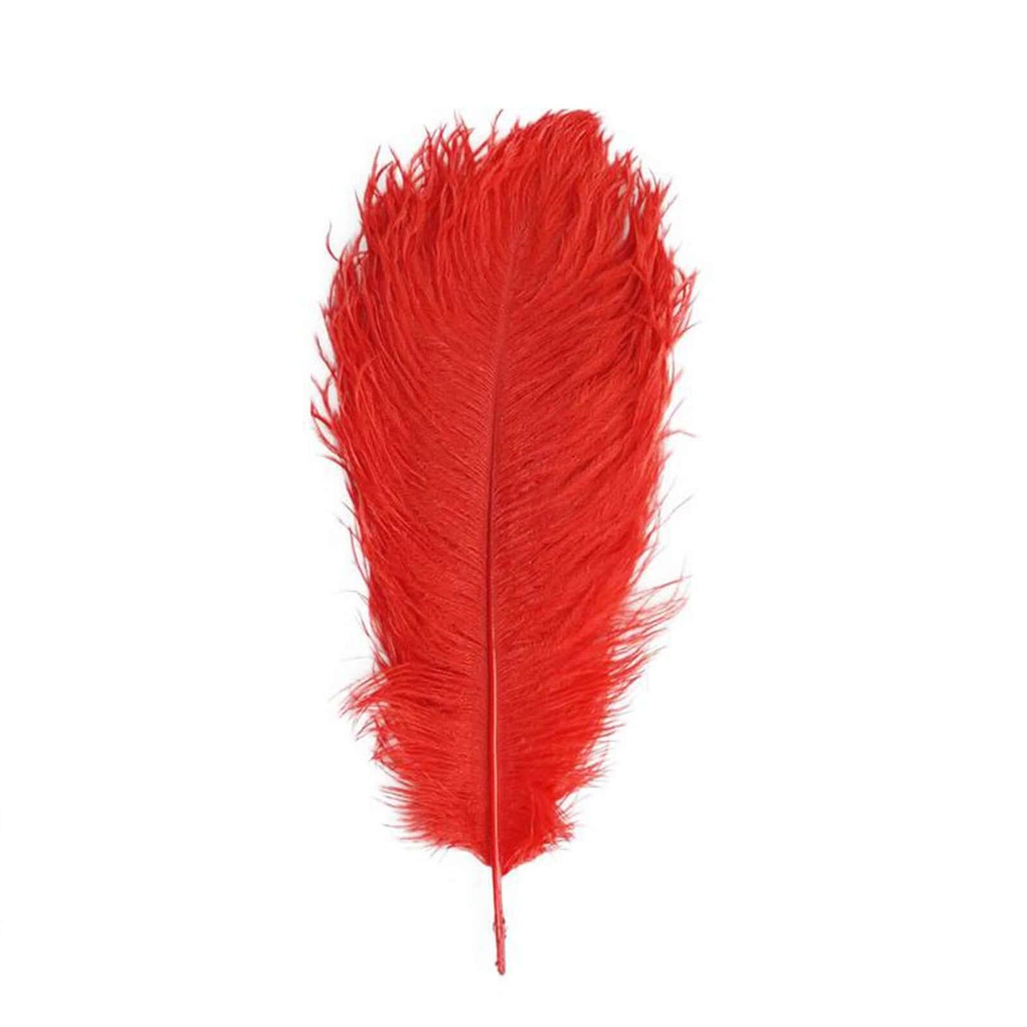 12 Pack 13" - 15" Red Natural Plume Real Ostrich Feathers, DIY Centerpiece Fillers - Linen Luxes