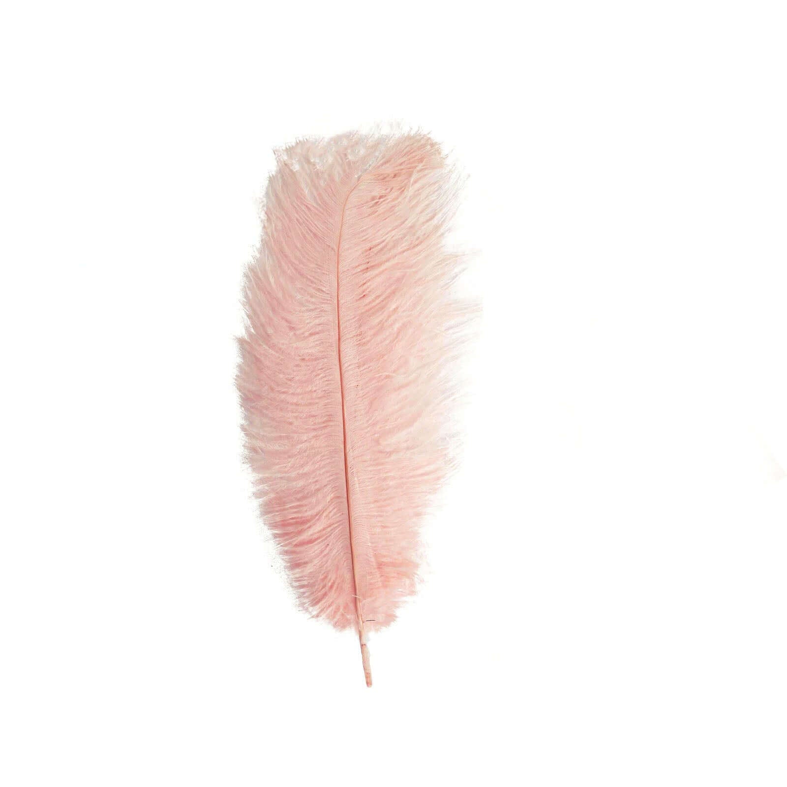 12 Pack 13" - 15" Rose Gold Natural Plume Real Ostrich Feathers, DIY Centerpiece Fillers - Linen Luxes