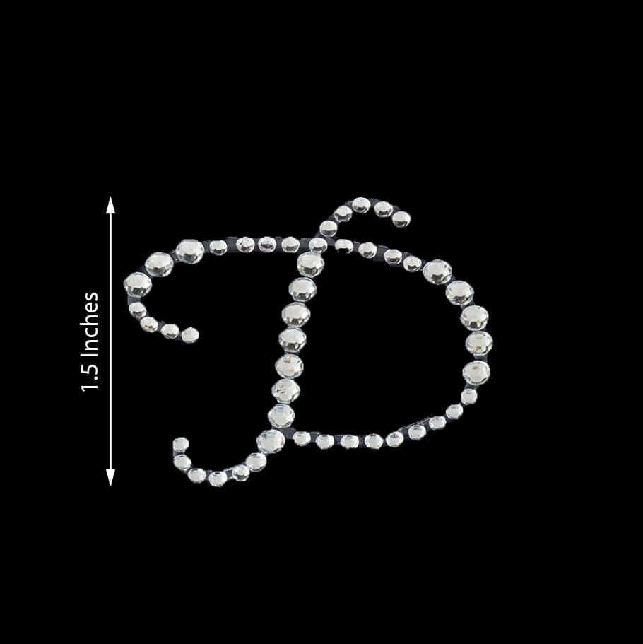 12 Pack 1.5" Clear Rhinestone Monogram Letter Jewel Sticker Self Adhesive DIY Diamond Decor - D - Linen Luxes