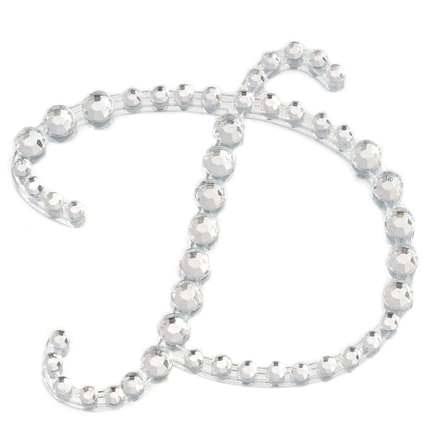 12 Pack 1.5" Clear Rhinestone Monogram Letter Jewel Sticker Self Adhesive DIY Diamond Decor - D - Linen Luxes
