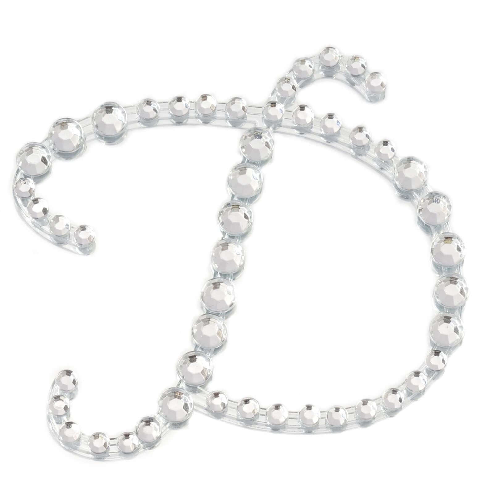 12 Pack 1.5" Clear Rhinestone Monogram Letter Jewel Sticker Self Adhesive DIY Diamond Decor - D - Linen Luxes