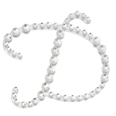 12 Pack 1.5" Clear Rhinestone Monogram Letter Jewel Sticker Self Adhesive DIY Diamond Decor - D - Linen Luxes