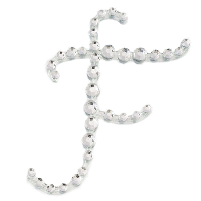 12 Pack 1.5" Clear Rhinestone Monogram Letter Jewel Sticker Self Adhesive DIY Diamond Decor - F - Linen Luxes
