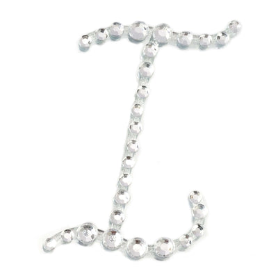 12 Pack 1.5" Clear Rhinestone Monogram Letter Jewel Sticker Self Adhesive DIY Diamond Decor - I - Linen Luxes