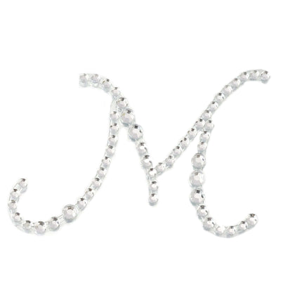 12 Pack 1.5" Clear Rhinestone Monogram Letter Jewel Sticker Self Adhesive DIY Diamond Decor - M - Linen Luxes