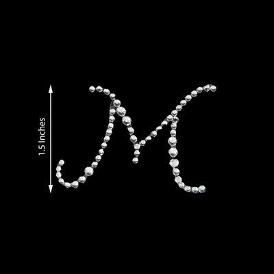 12 Pack 1.5" Clear Rhinestone Monogram Letter Jewel Sticker Self Adhesive DIY Diamond Decor - M - Linen Luxes