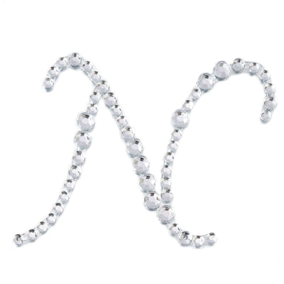 12 Pack 1.5" Clear Rhinestone Monogram Letter Jewel Sticker Self Adhesive DIY Diamond Decor - N - Linen Luxes