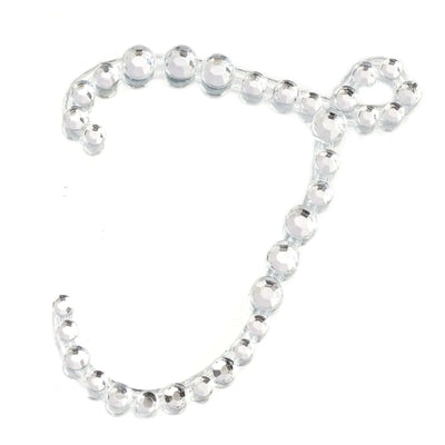12 Pack 1.5" Clear Rhinestone Monogram Letter Jewel Sticker Self Adhesive DIY Diamond Decor - T - Linen Luxes