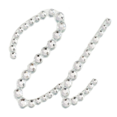 12 Pack 1.5" Clear Rhinestone Monogram Letter Jewel Sticker Self Adhesive DIY Diamond Decor - U - Linen Luxes