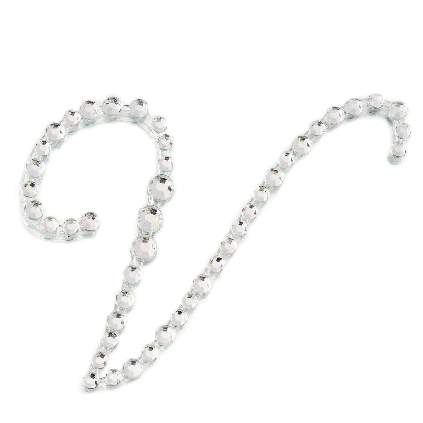 12 Pack 1.5" Clear Rhinestone Monogram Letter Jewel Sticker Self Adhesive DIY Diamond Decor - V - Linen Luxes