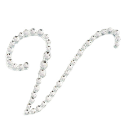 12 Pack 1.5" Clear Rhinestone Monogram Letter Jewel Sticker Self Adhesive DIY Diamond Decor - V - Linen Luxes