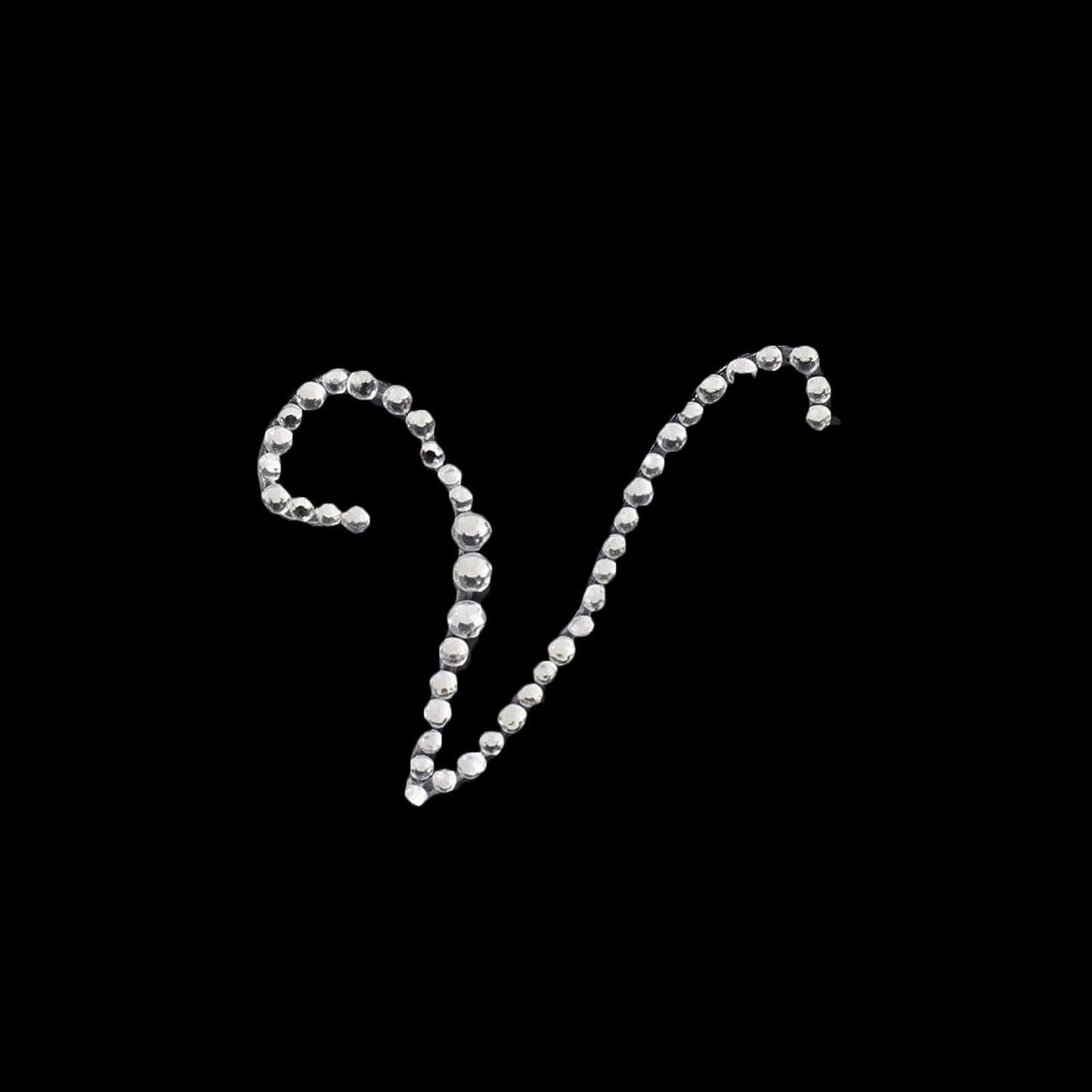 12 Pack 1.5" Clear Rhinestone Monogram Letter Jewel Sticker Self Adhesive DIY Diamond Decor - V - Linen Luxes