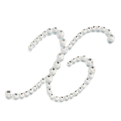 12 Pack 1.5" Clear Rhinestone Monogram Letter Jewel Sticker Self Adhesive DIY Diamond Decor - X - Linen Luxes