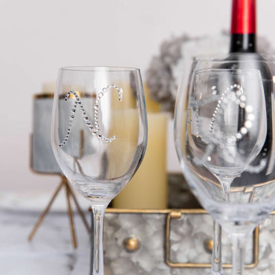 12 Pack 1.5" Clear Rhinestone Monogram Letter Jewel Sticker Self Adhesive DIY Diamond Decor - X - Linen Luxes