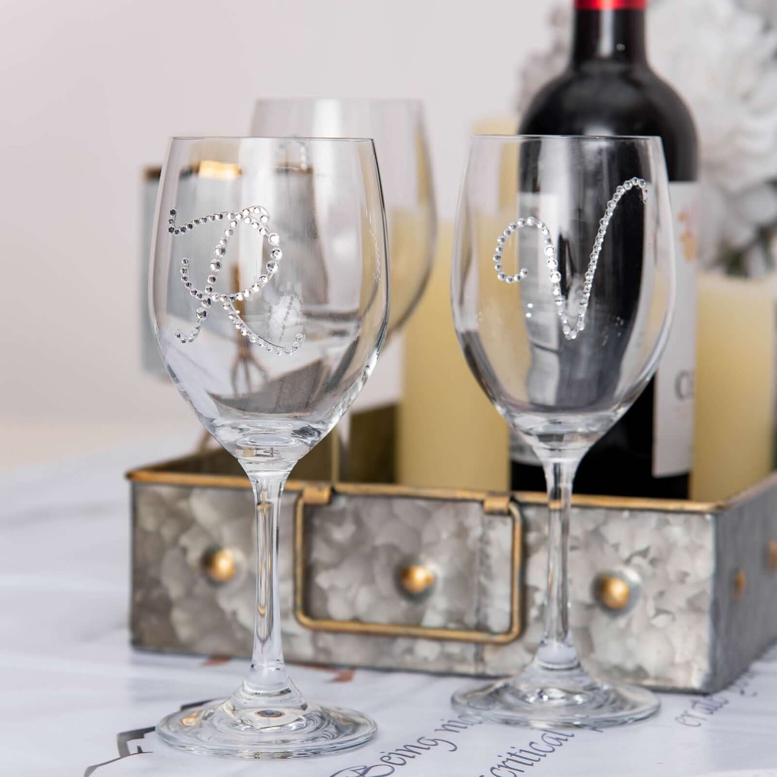 12 Pack 1.5" Clear Rhinestone Monogram Letter Jewel Sticker Self Adhesive DIY Diamond Decor - Z - Linen Luxes