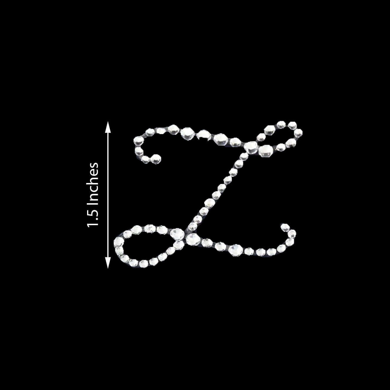 12 Pack 1.5" Clear Rhinestone Monogram Letter Jewel Sticker Self Adhesive DIY Diamond Decor - Z - Linen Luxes