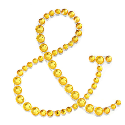 12 Pack | 1.5" Gold Rhinestone Monogram Letter Jewel Sticker Self Adhesive DIY Diamond Decor - and - Linen Luxes