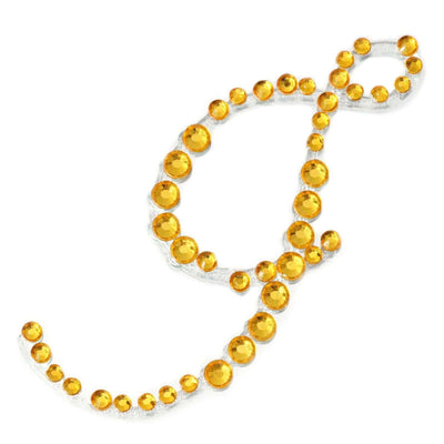 12 Pack 1.5" Gold Rhinestone Monogram Letter Jewel Sticker Self Adhesive DIY Diamond Decor - J - Linen Luxes