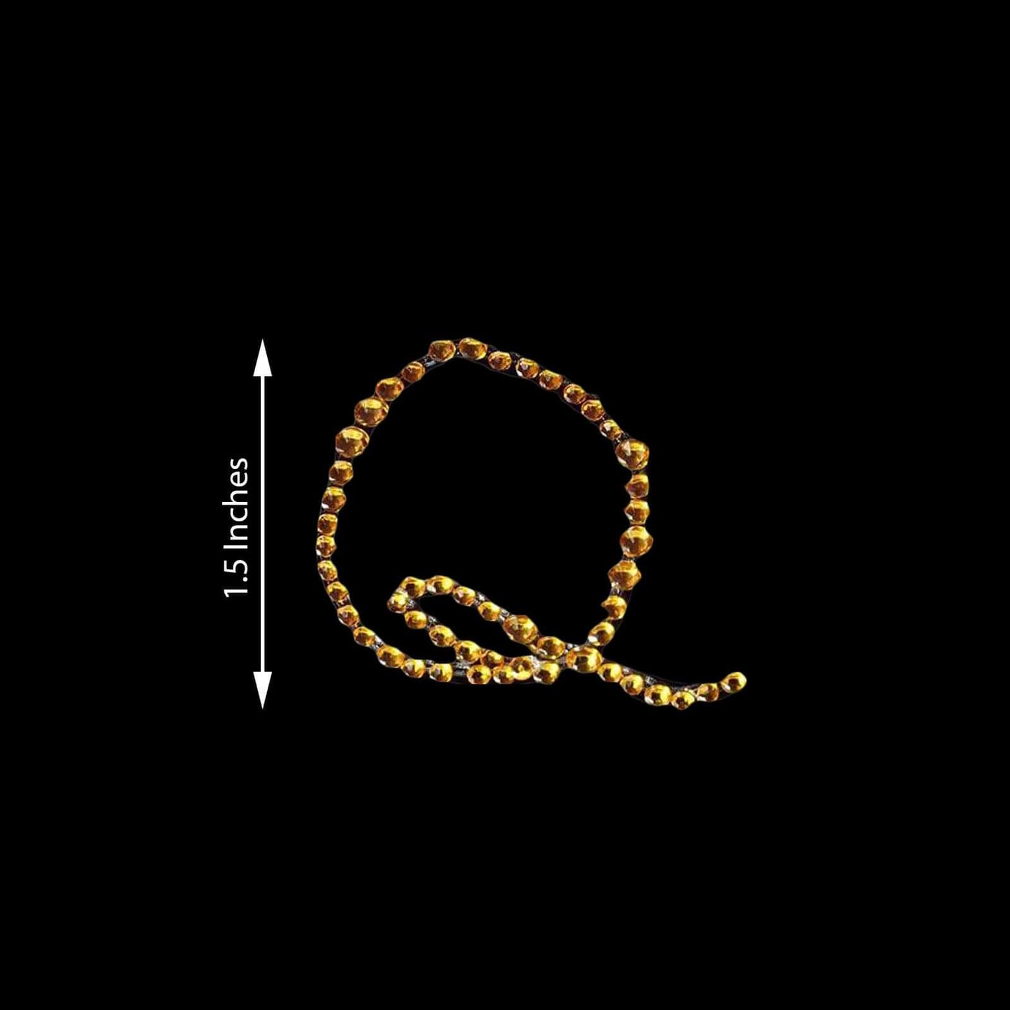 12 Pack 1.5" Gold Rhinestone Monogram Letter Jewel Sticker Self Adhesive DIY Diamond Decor - Q - Linen Luxes