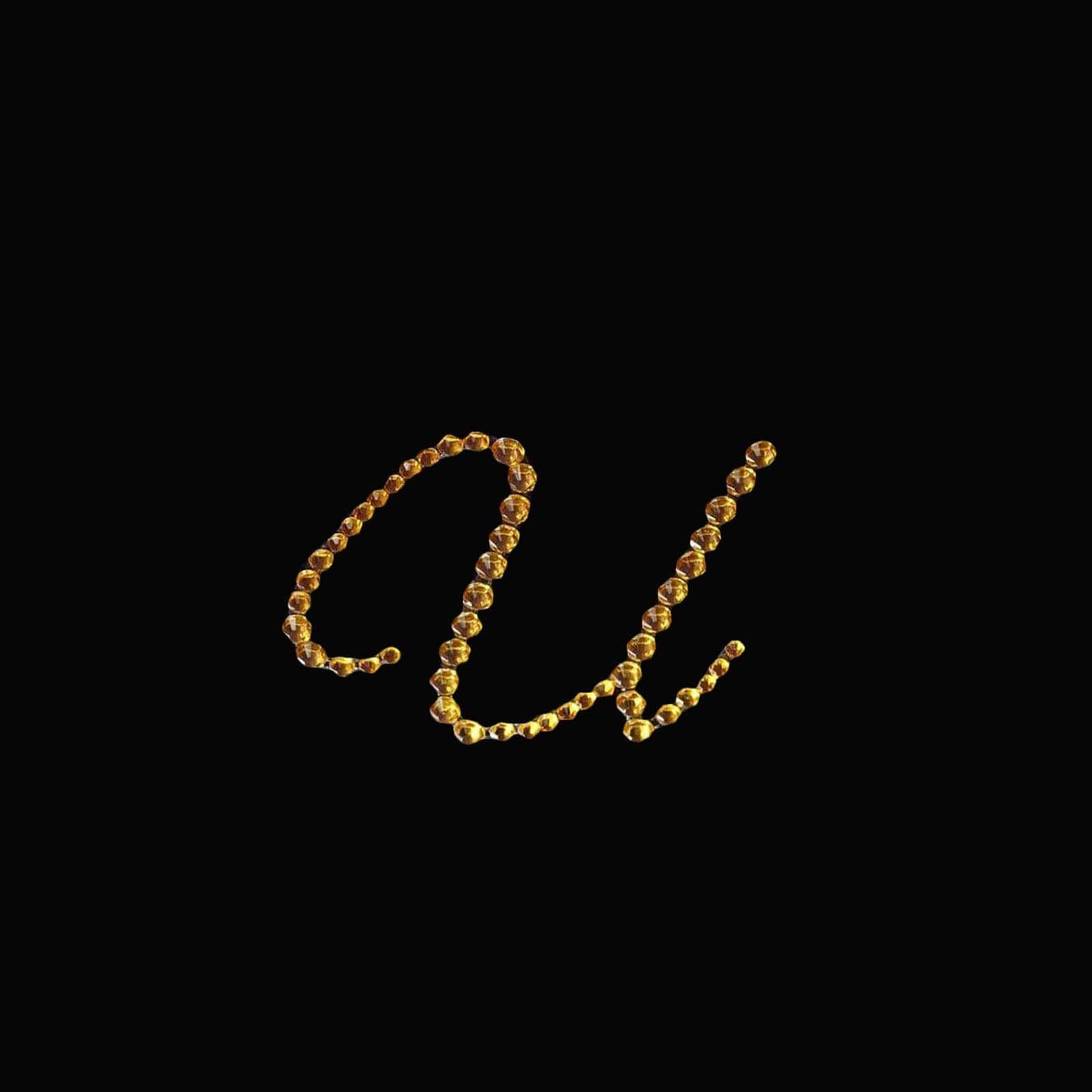 12 Pack 1.5" Gold Rhinestone Monogram Letter Jewel Sticker Self Adhesive DIY Diamond Decor - U - Linen Luxes