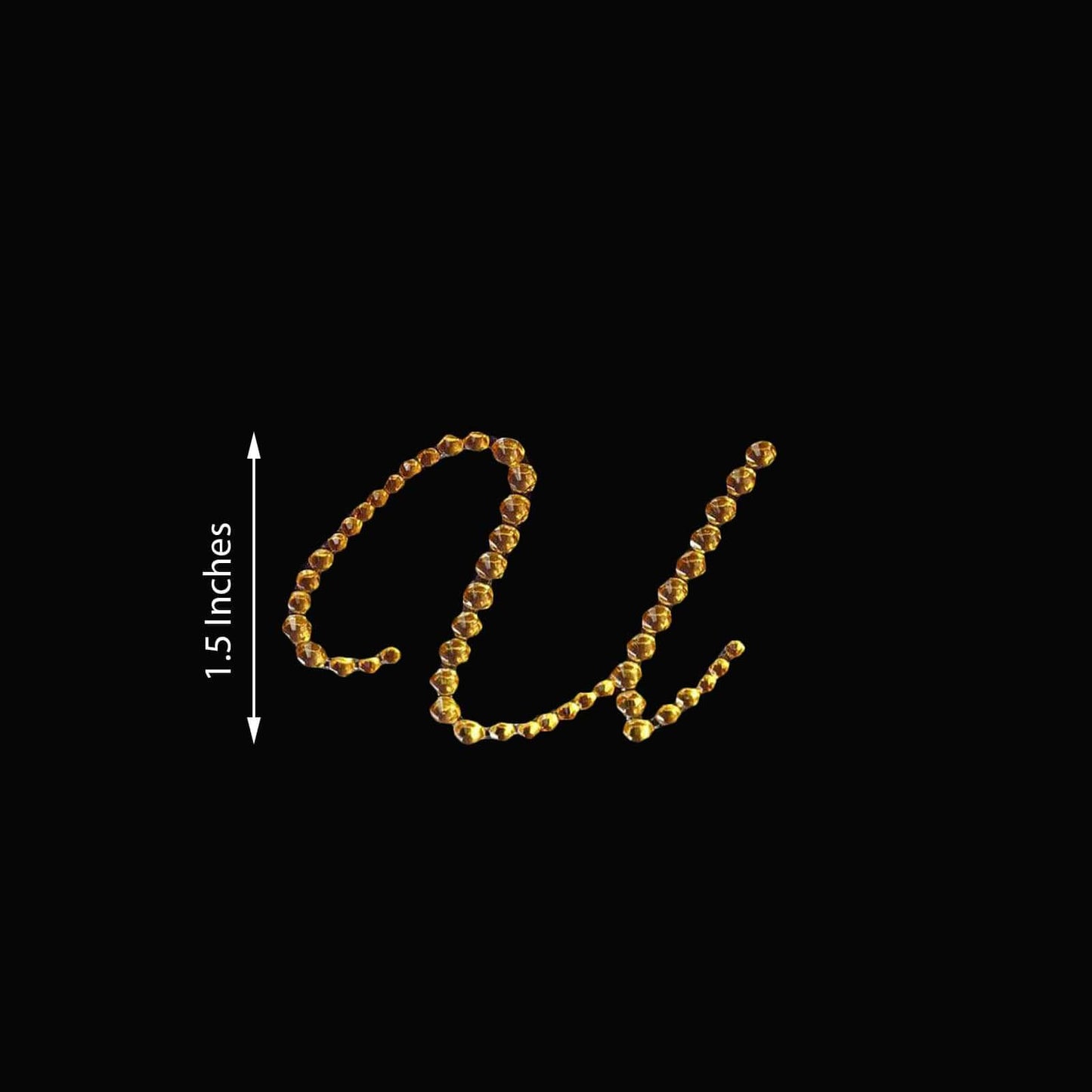 12 Pack 1.5" Gold Rhinestone Monogram Letter Jewel Sticker Self Adhesive DIY Diamond Decor - U - Linen Luxes