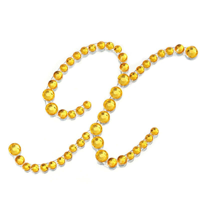 12 Pack 1.5" Gold Rhinestone Monogram Letter Jewel Sticker Self Adhesive DIY Diamond Decor - X - Linen Luxes