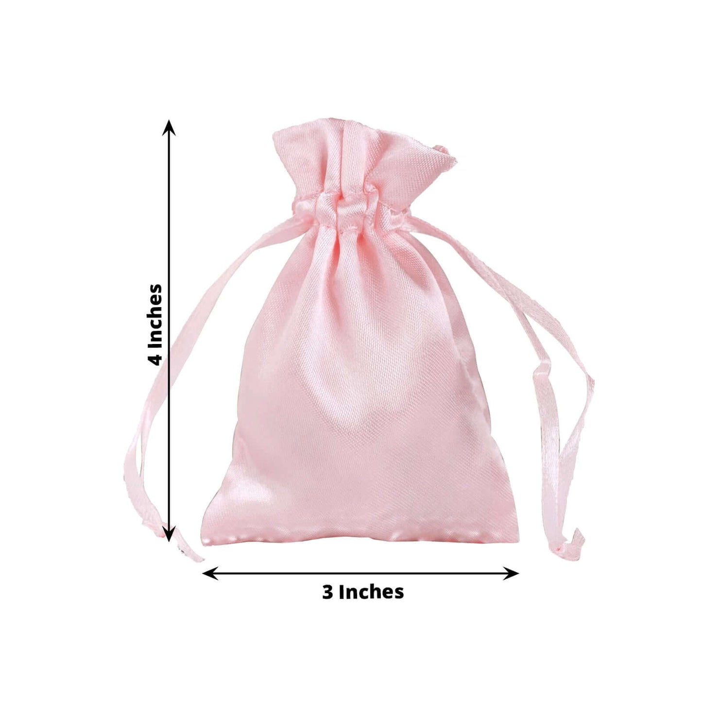 12 Pack 3"x4" Blush Satin Drawstring Wedding Party Favor Bags - Linen Luxes