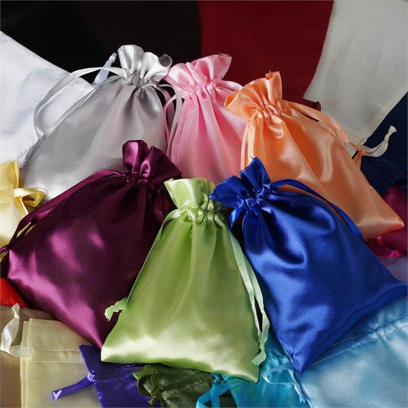 12 Pack 3"x4" Burgundy Satin Drawstring Wedding Party Favor Gift Bags - Linen Luxes