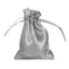 12 Pack 3"x4" Silver Satin Drawstring Wedding Party Favor Gift Bags - Linen Luxes
