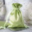 12 Pack 4"x6" Apple Green Satin Drawstring Wedding Party Favor Gift Bags - Linen Luxes