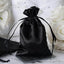 12 Pack 4"x6" Black Satin Wedding Party Favor Bags, Drawstring Pouch Gift Bags - Linen Luxes