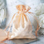 12 Pack 4"x6" Peach Satin Drawstring Wedding Party Favor Gift Bags - Linen Luxes