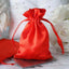 12 Pack 4"x6" Red Satin Drawstring Wedding Party Favor Gift Bags - Linen Luxes